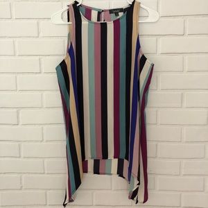 LABEL Rachel Roy Striped Multicolor Sleeveless top